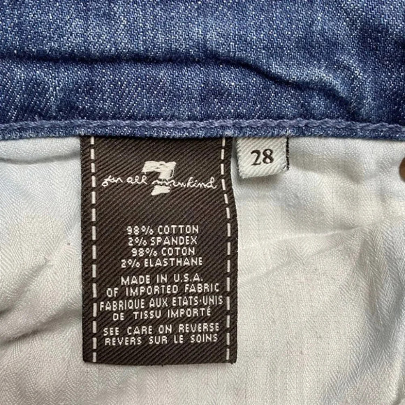 7 For All Mankind Blue  Jean Ribbed Bottom Skirt - Picture 7 of 8